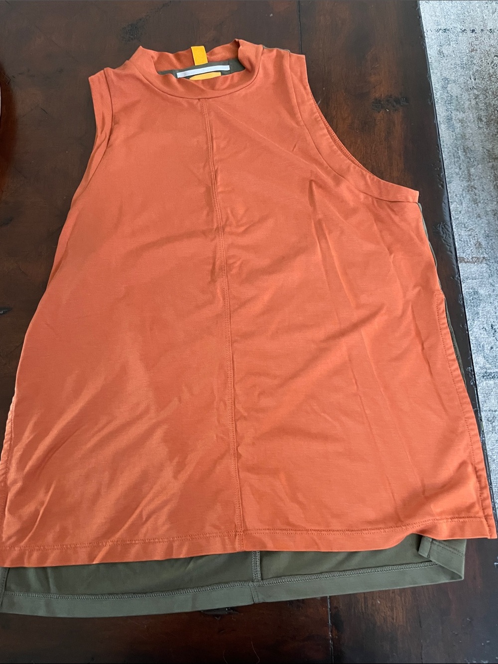 Sleeveless Orange/Green Tank Top/work out top SorelxPrana